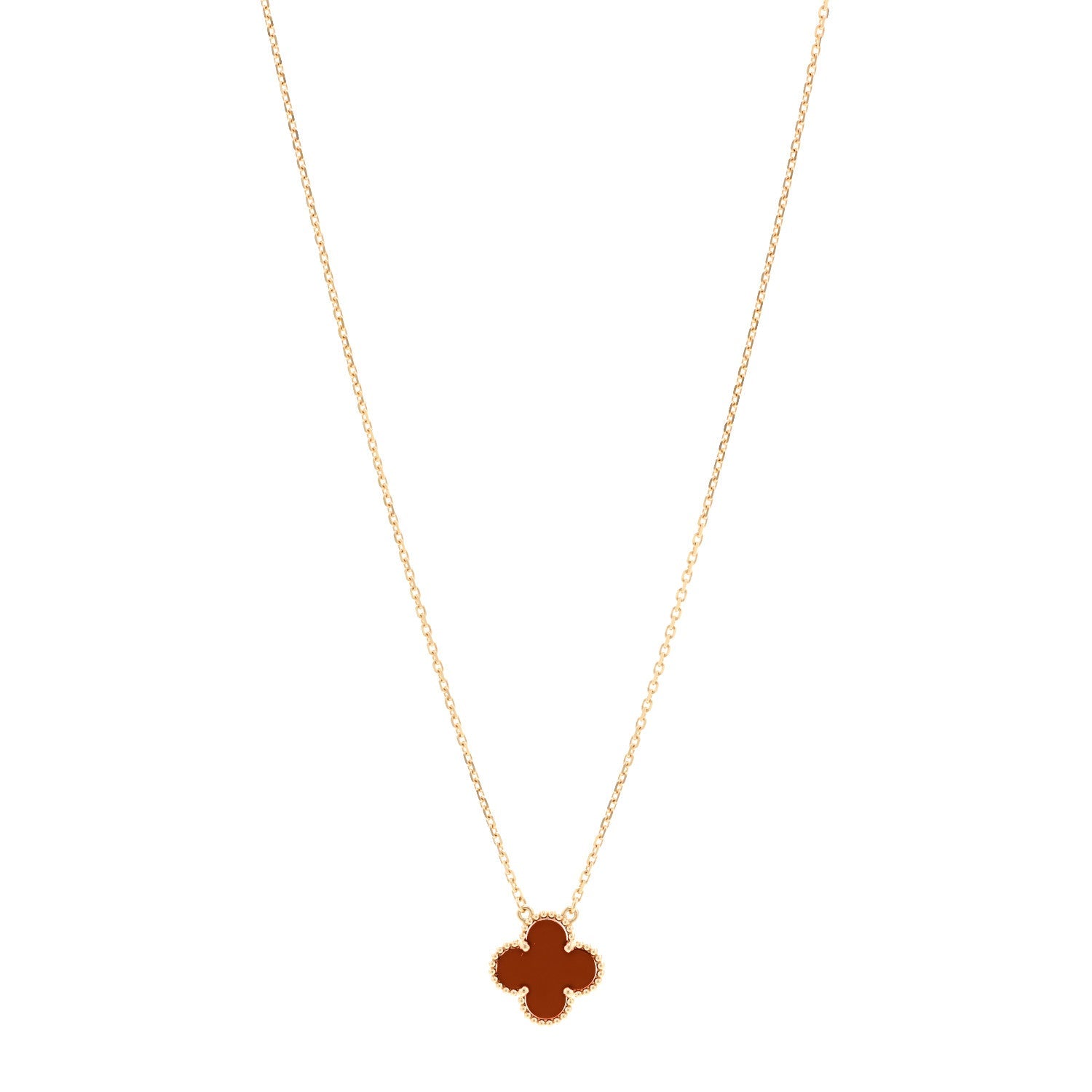 ヴァンクリーフ&アーペル ヴィンテージアルハンブラ ペンダントネックレス カーネリアン 18K イエローゴールド VAN CLEEF & ARPELS VINTAGE ALHAMBRA PENDANT NECKLACE CARNELIAN 18K YELLOW GOLD