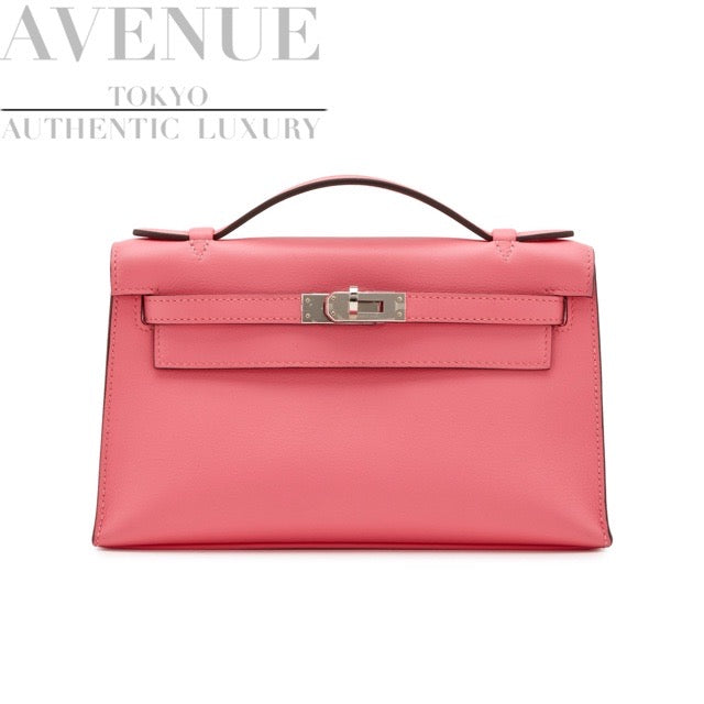 【新品未使用】2023年製 エルメス ポシェットケリー ローズアザレ スイフト シルバー金具 HERMES KELLY POCHETTE Rose Azalee swift Silver Hardware