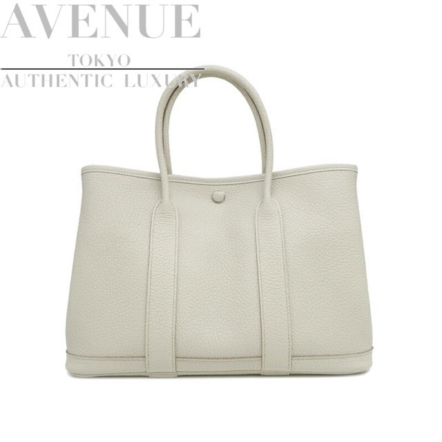 HERMES GARDEN PARTY 30 TPM TOTE BETON NEGONDA SILVER HARDWARE