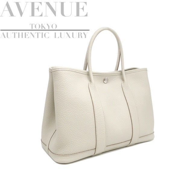 HERMES GARDEN PARTY 30 TPM TOTE BETON NEGONDA SILVER HARDWARE