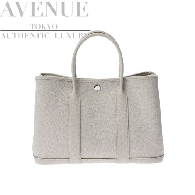 HERMES GARDEN PARTY 30 TPM TOTE BETON NEGONDA SILVER HARDWARE