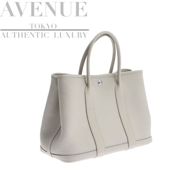 HERMES GARDEN PARTY 30 TPM TOTE BETON NEGONDA SILVER HARDWARE