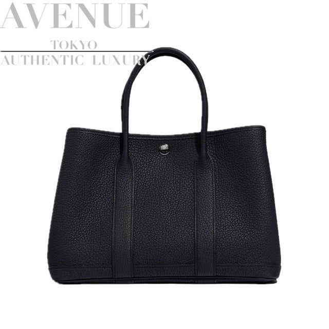 HERMES GARDEN PARTY 30 TPM TOTE BLEU INDIGO NEGONDA SILVER HARDWARE
