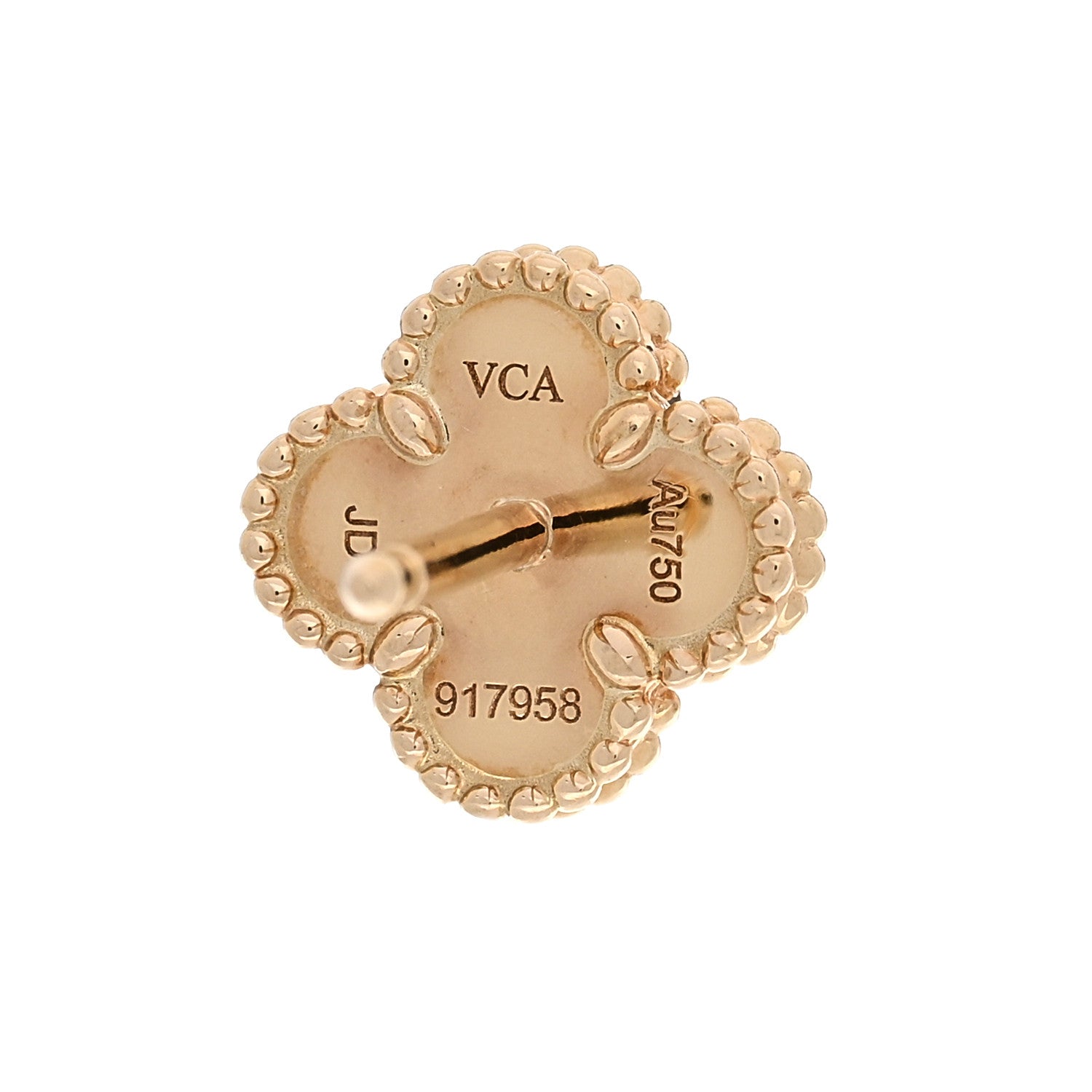 Van Cleef & Arpels 18K Yellow Gold Black Onyx Sweet Alhambra Earrings