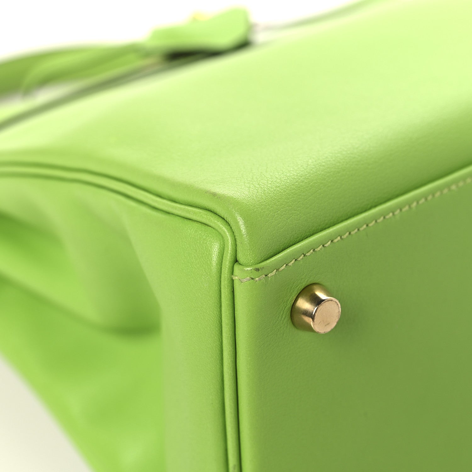 HERMES KELLY 28 RETOURNE VERT CRU VEAU GULLIVER GOLD HARDWARE
