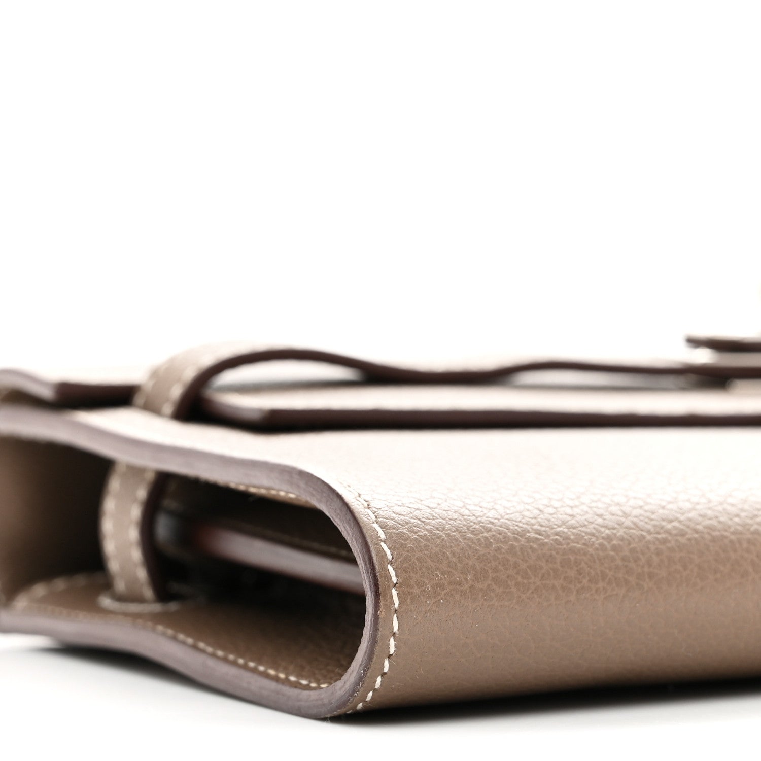 HERMES KELLY TO GO WALLET ETOUPE EVERCOLOR SILVER HARDWARE