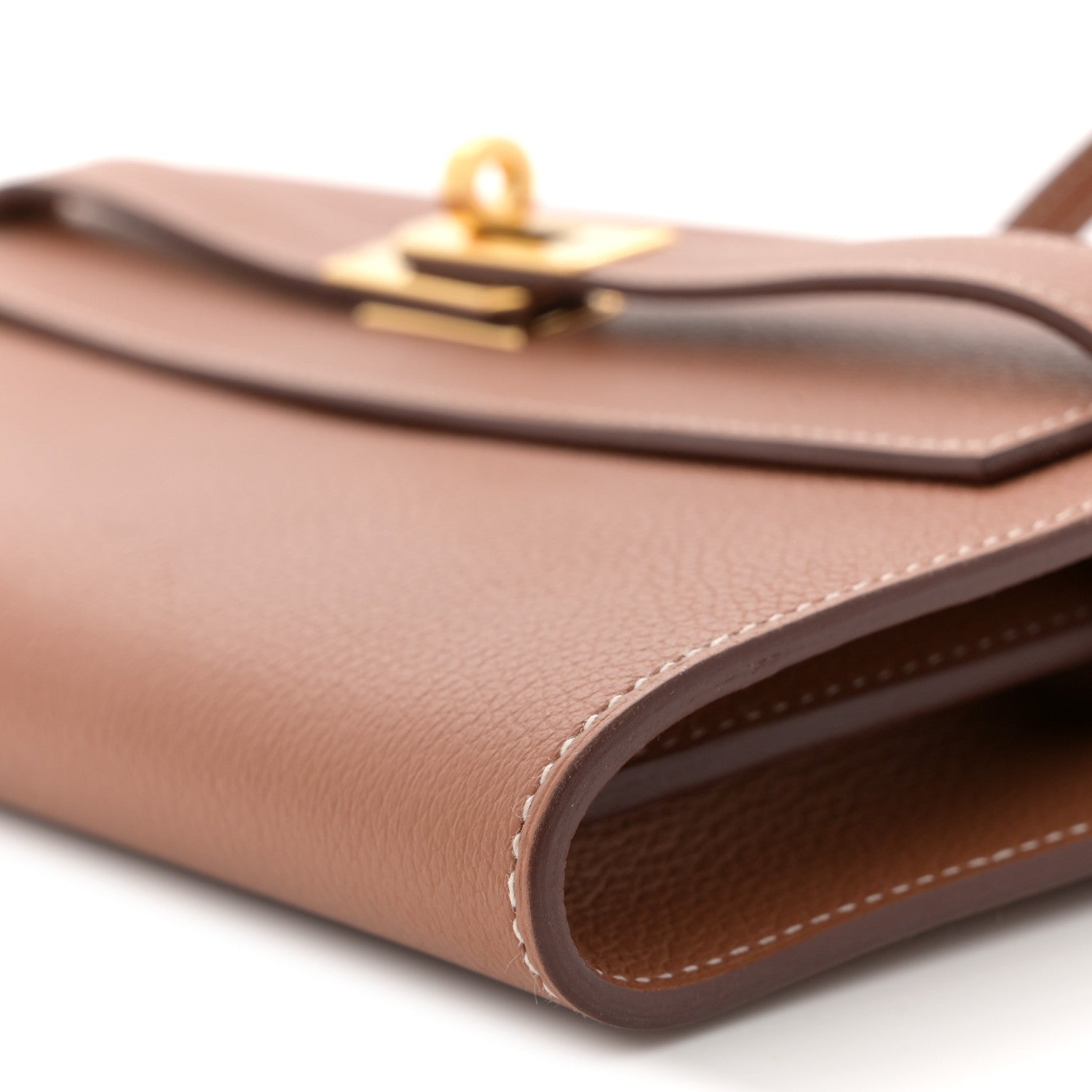 HERMES KELLY TO GO WALLET GOLD EVERCOLOR SILVER HARDWARE