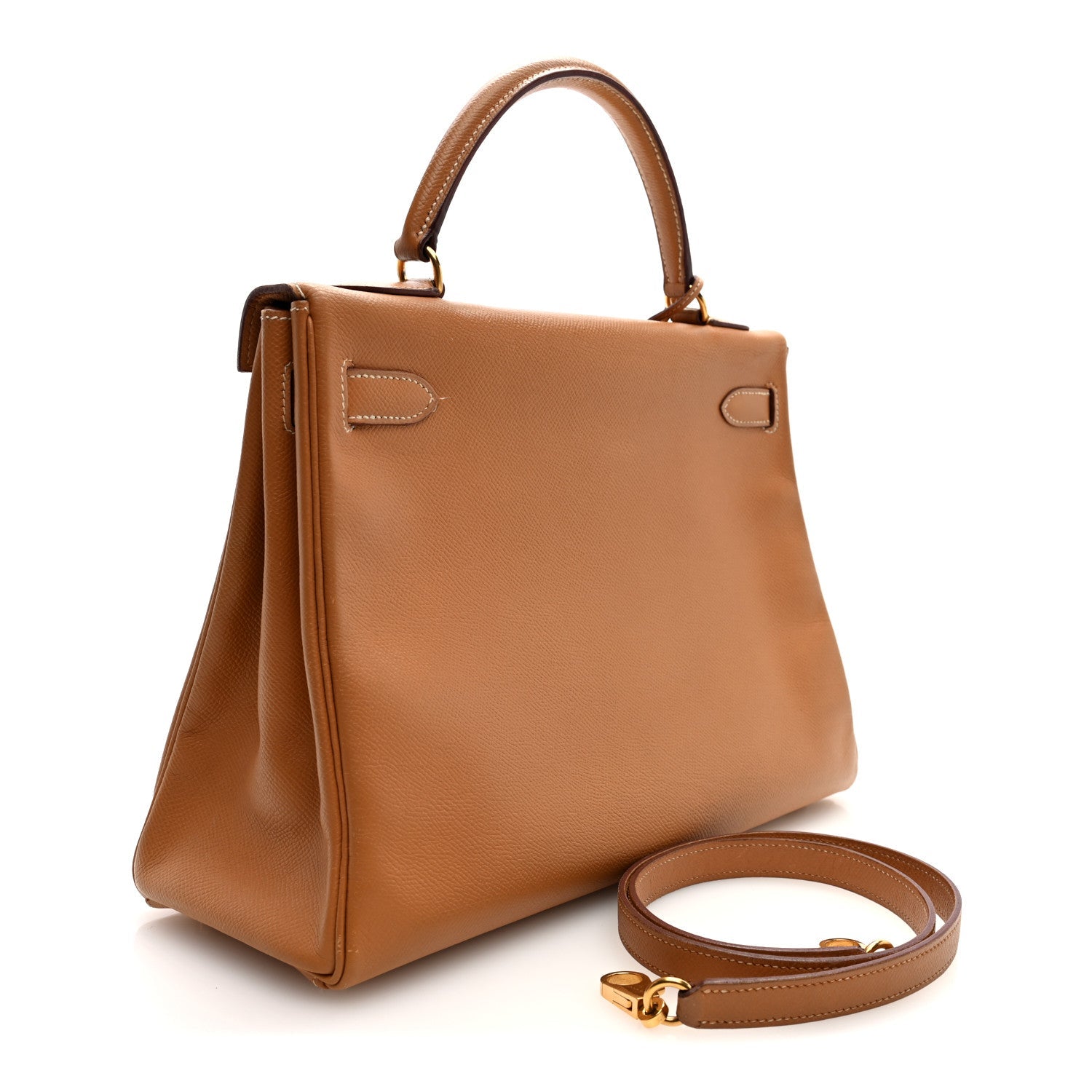 HERMES KELLY 32 RETOURNE GOLD COURCHEVEL GOLD HARDWARE