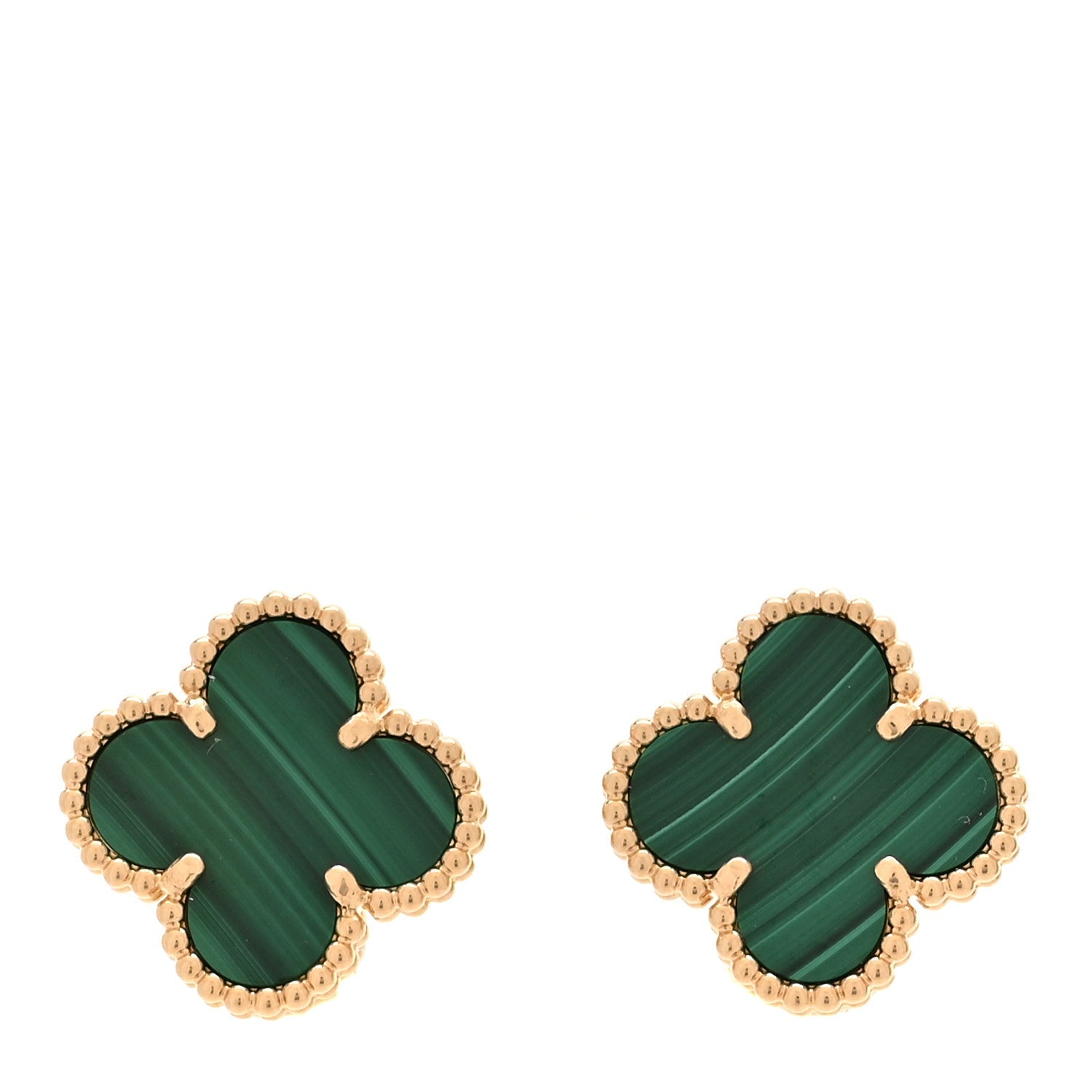 ヴァンクリーフ&アーペル ヴィンテージアルハンブラ ピアス マラカイト 18K イエローゴールド VAN CLEEF & ARPELS VINTAGE ALHAMBRA EARRINGS MALACHITE 18K YELLOW GOLD