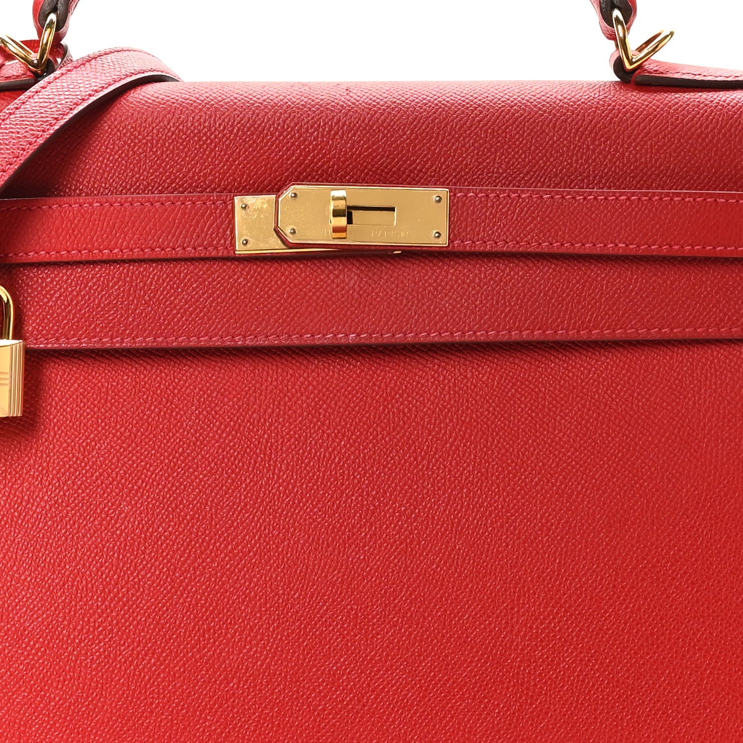 HERMES KELLY 32 SELLIER ROUGE CASAQUE EPSOM GOLD HARDWARE