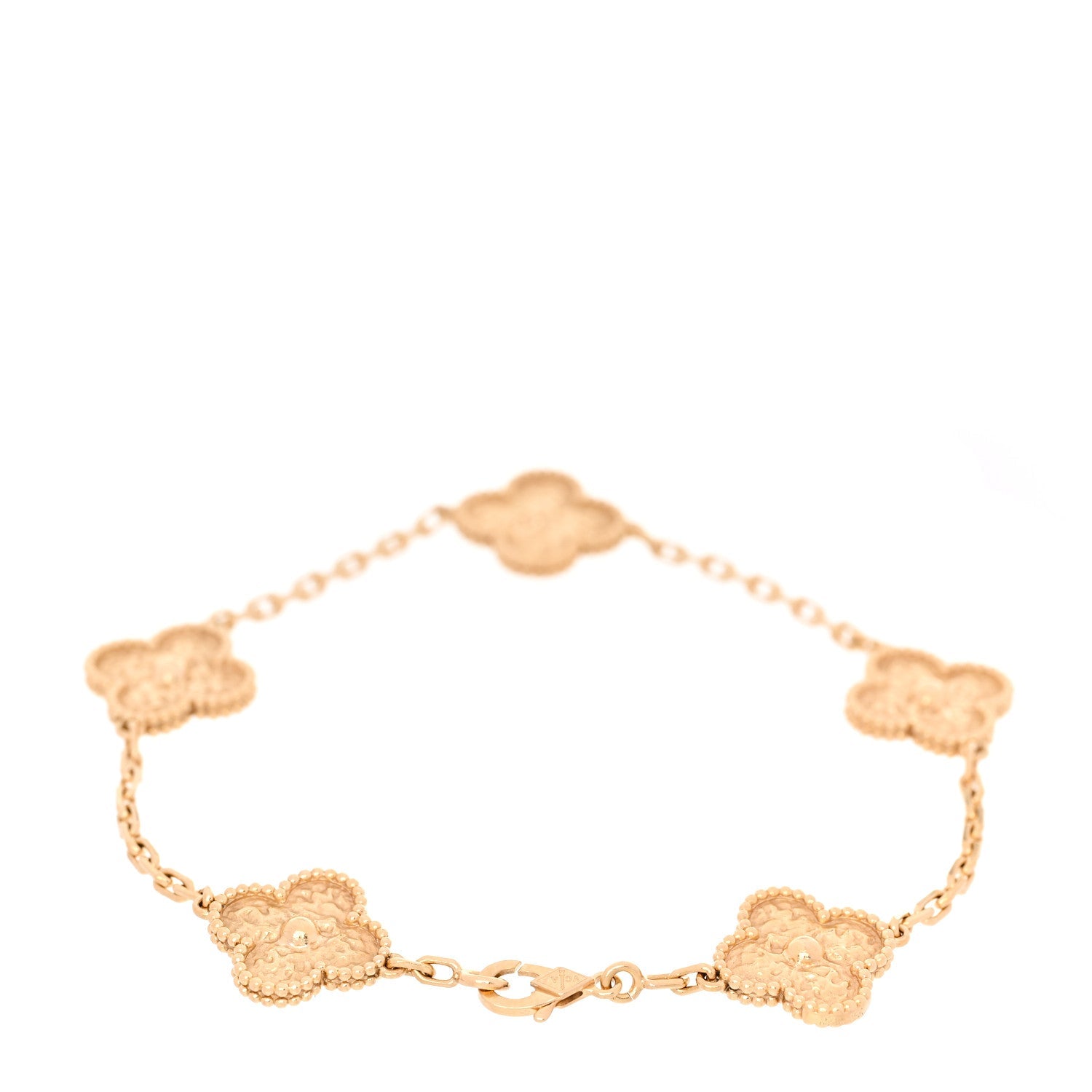 Van Cleef & Arpels 18K Yellow Gold 5 Motif Vintage Alhambra Bracelet