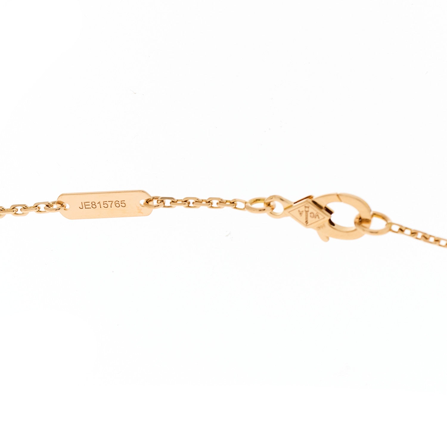 Van Cleef & Arpels 18K Rose Gold Diamond Bullseye Vintage Alhambra Pendant Necklace