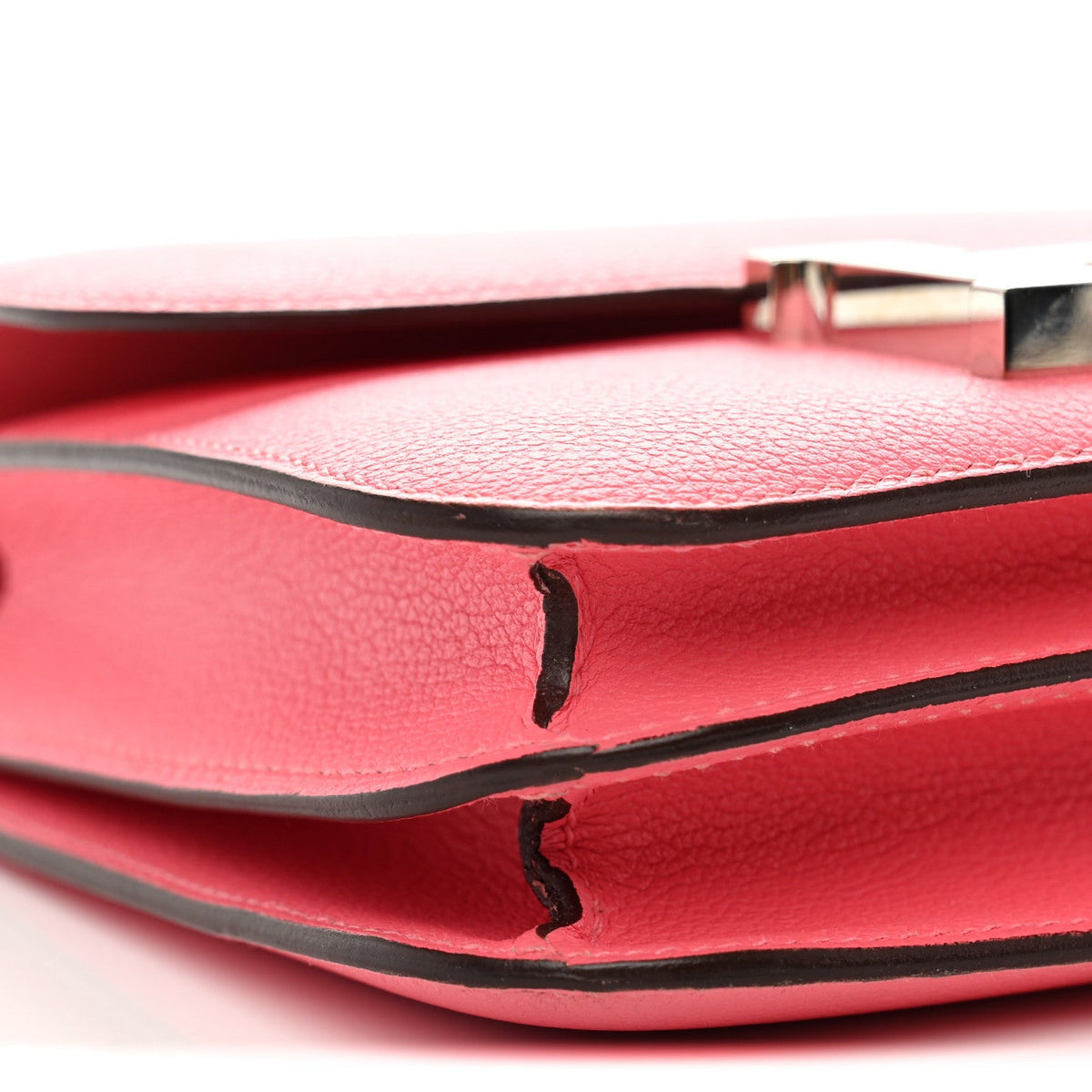 Hermes Mini Constance 18 Rose Azalee Evercolor Silver Hardware