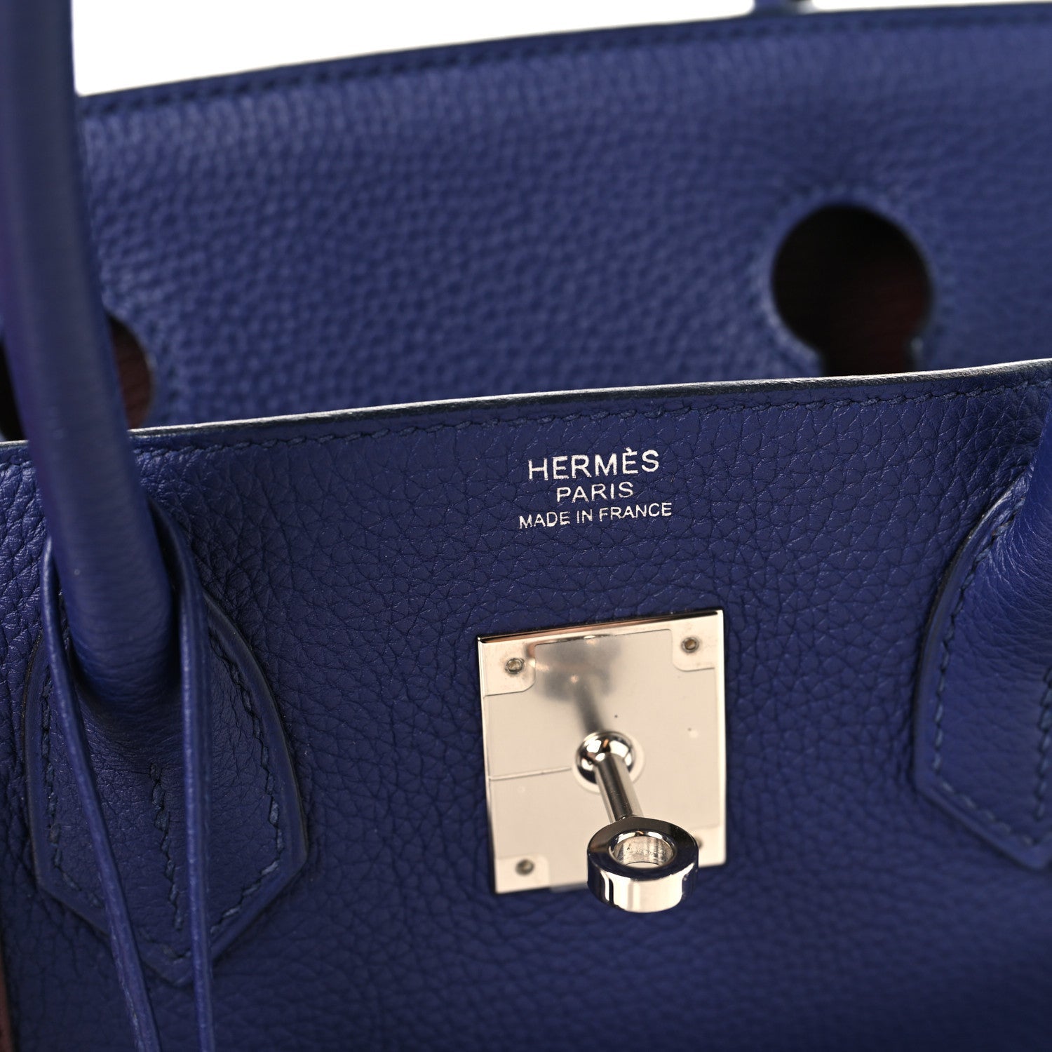 HERMES BIRKIN 30 BLEU ENCRE ROUGE H SWIFT TOGO SILVER HARDWARE