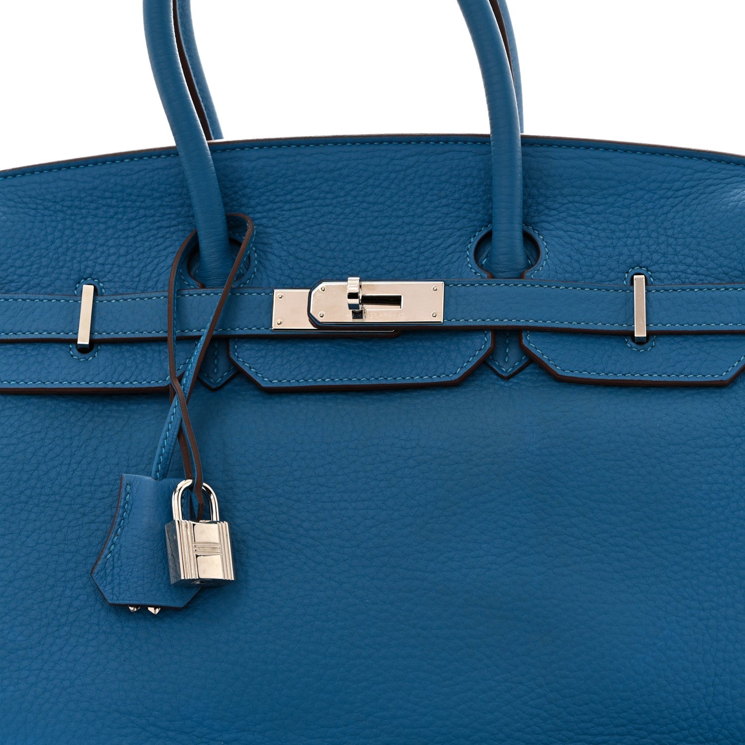 HERMES BIRKIN 35 MYKONOS TAURILLON CLEMENCE SILVER HARDWARE