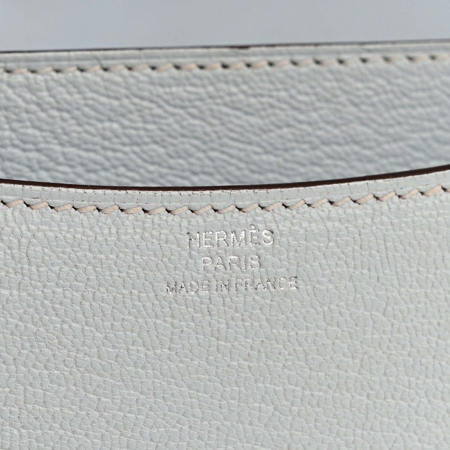 HERMES MINI CONSTANCE 18 BLEU BRUME CHEVRE MYSORE SILVER HARDWARE