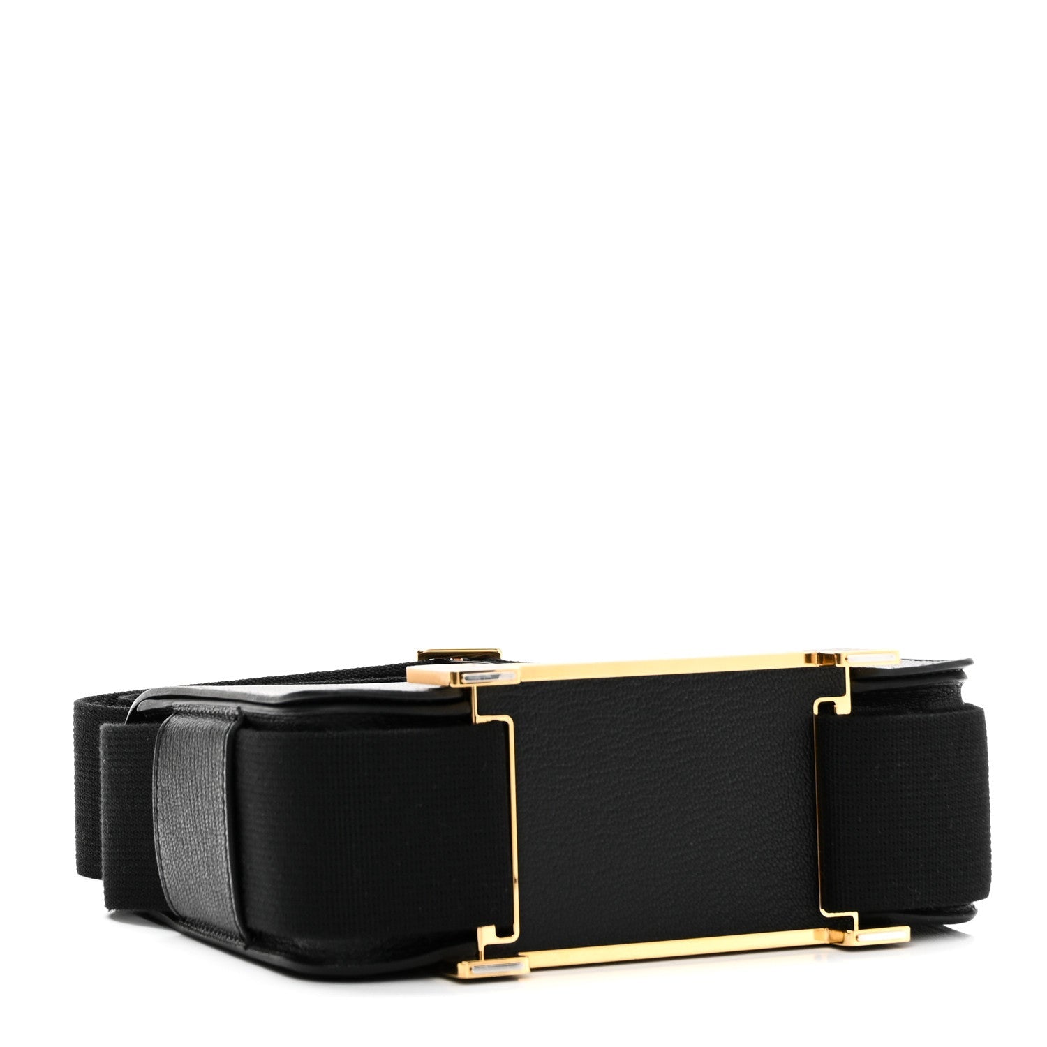 HERMES GETA BLACK CHEVRE MYSORE GOLD HARDWARE
