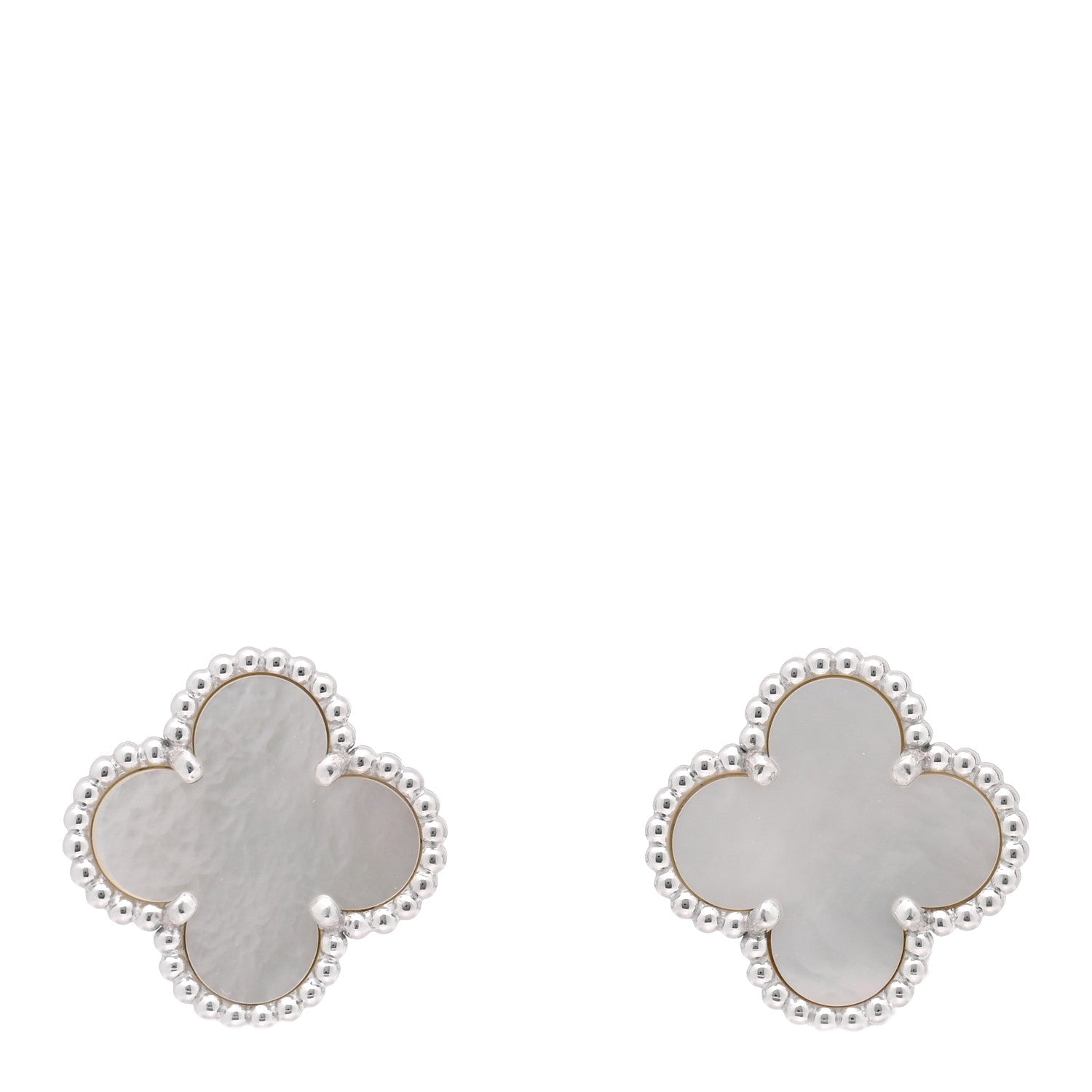 ヴァンクリーフ&アーペル ヴィンテージアルハンブラ ピアス マザーオブパール 18K ホワイトゴールド VAN CLEEF & ARPELS VINTAGE ALHAMBRA EARRINGS MOTHER OF PEARL 18K WHITE GOLD