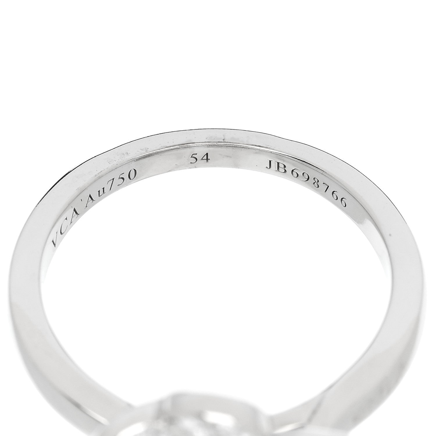 Van Cleef & Arpels 18K White Gold Diamond Small Frivole Ring, 54, 6.75mm