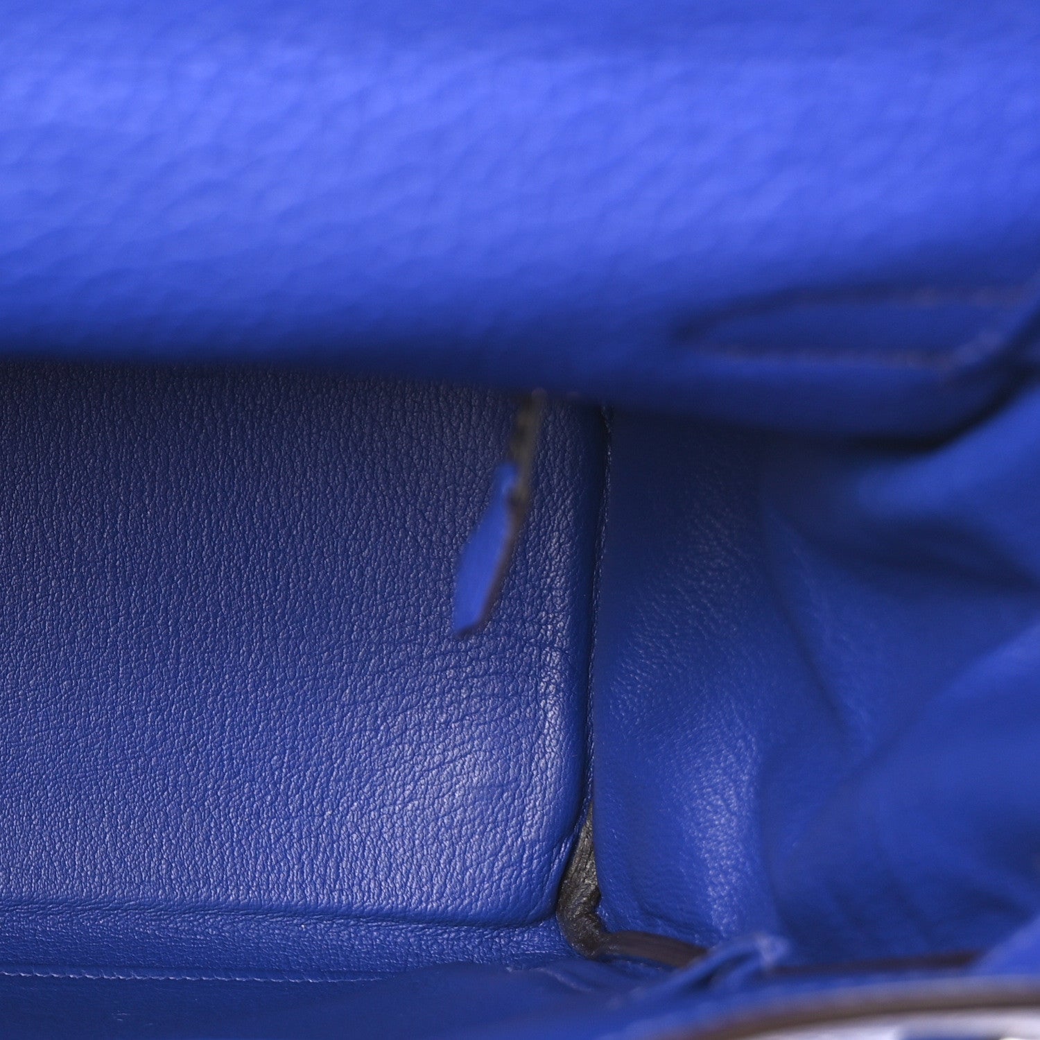 HERMES KELLY 35 RETOURNE BLEU ELECTRIQUE TOGO SILVER HARDWARE