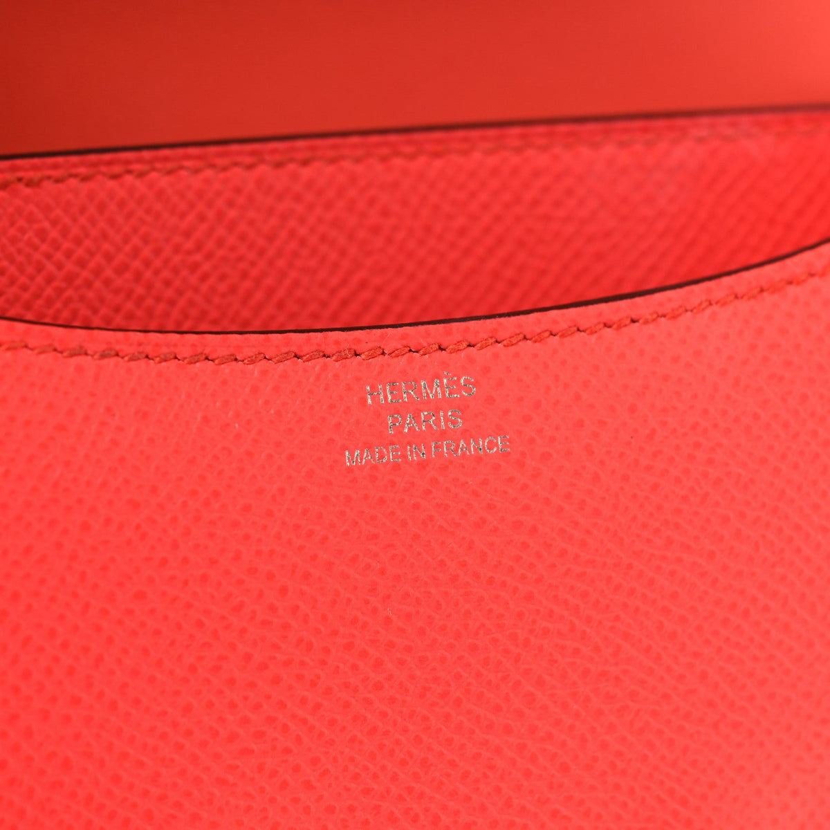 Hermes Mini Constance 18 Rose Texas Rouge De Coeur Epsom Red Enamel Hardware