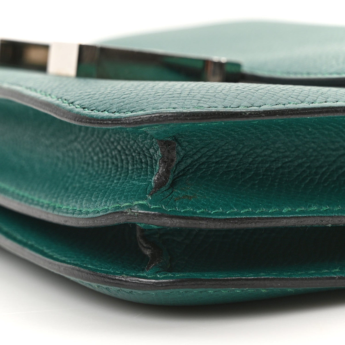 Hermes Mini Constance 18 Malachite Epsom Silver Hardware