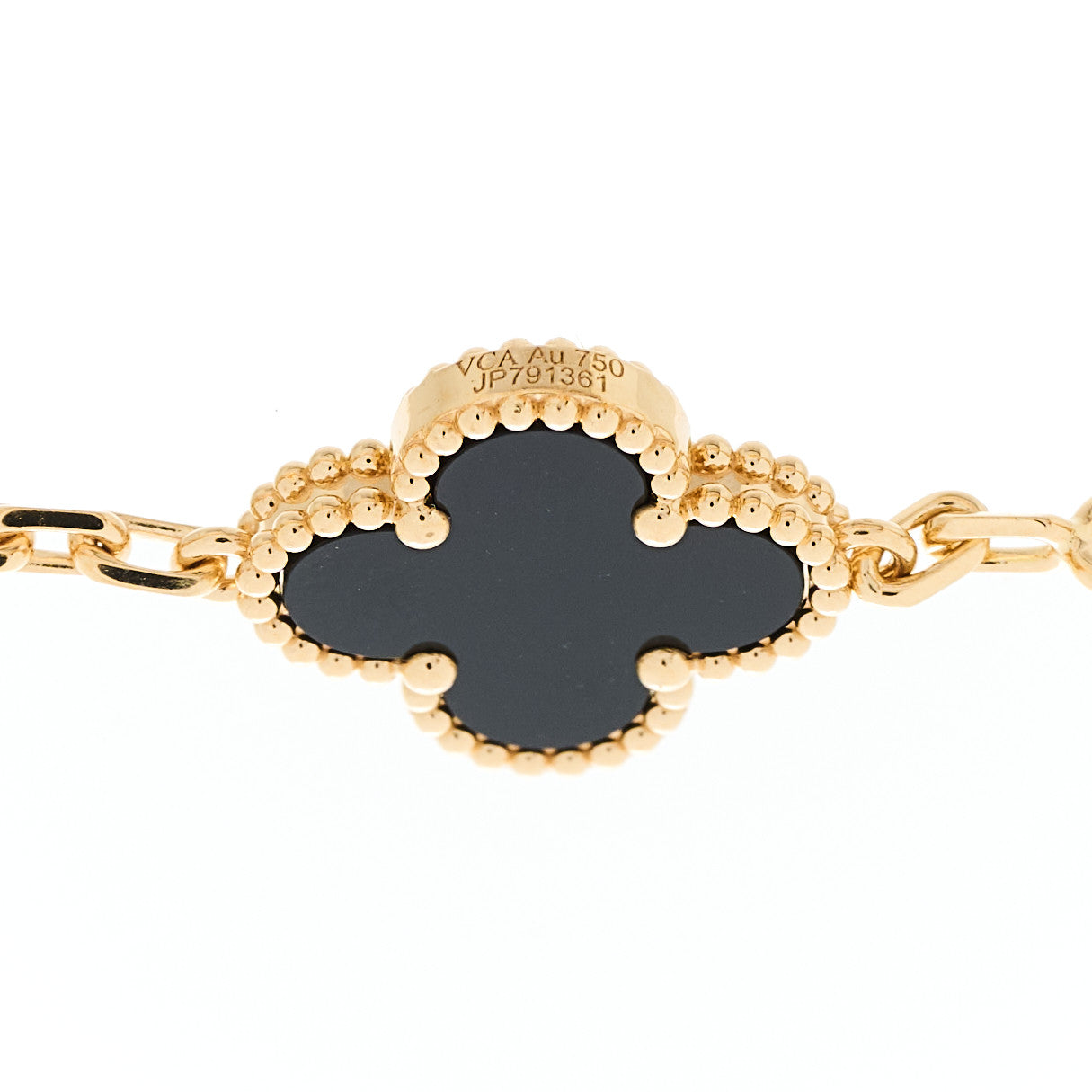 ヴァンクリーフ&アーペル ヴィンテージアルハンブラ 5モチーフ ブレスレット ブラックオニキス 18K イエローゴールド VAN CLEEF & ARPELS VINTAGE ALHAMBRA 5 MOTIFS BRACELET BLACK ONYX 18K YELLOW GOLD