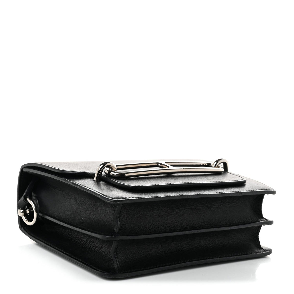 エルメス ミニルリ Black エバーグレイン シルバー金具 HERMES ROULIS BLACK EVERGRAIN SILVER HARDWARE