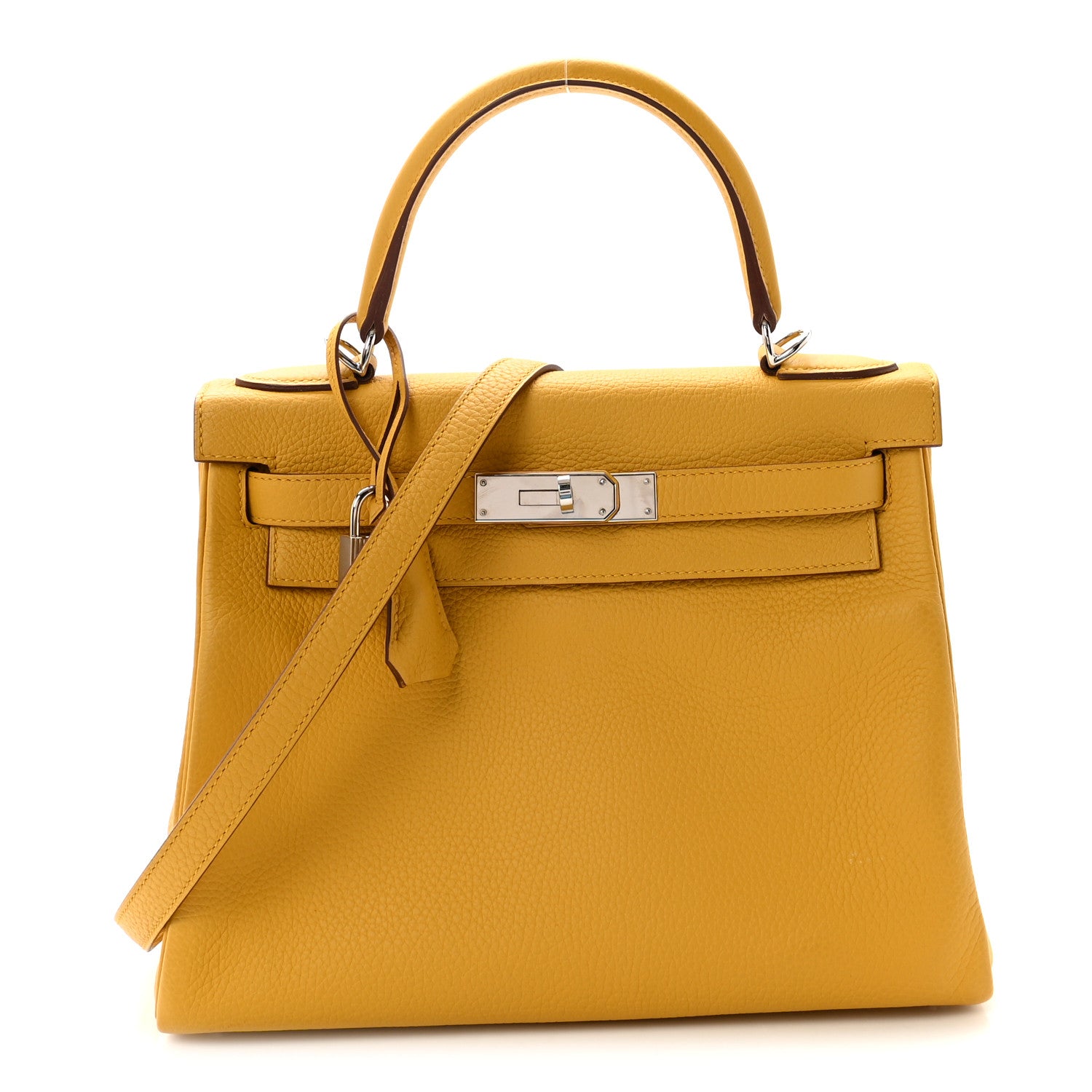 エルメス ケリー 28 内縫い Jaune Ambre トゴ シルバー金具 HERMES KELLY 28 RETOURNE JAUNE AMBRE TOGO SILVER HARDWARE