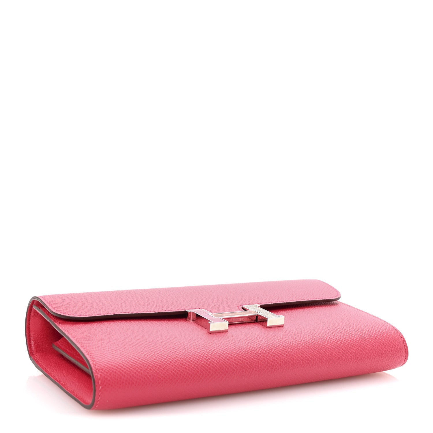 HERMES CONSTANCE TO GO WALLET ROSE EXTREME ALLIGATOR / LIZARD / EPSOM SILVER HARDWARE