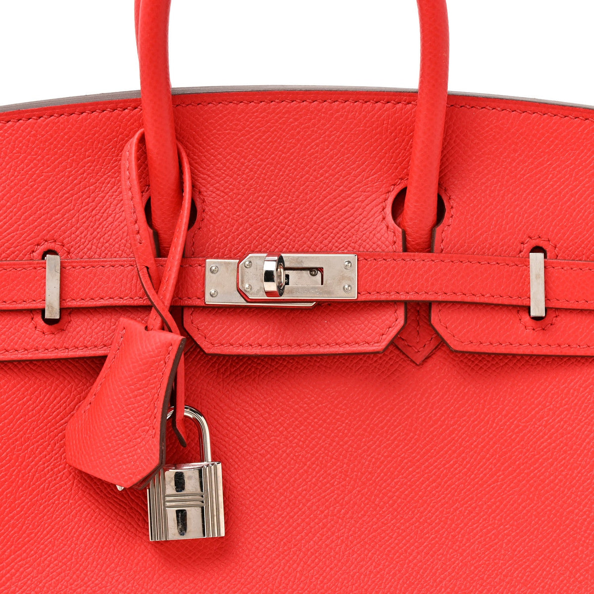 エルメス バーキン 25 外縫い Rouge De Coeur エプソン シルバー金具 HERMES BIRKIN 25 SELLIER ROUGE DE COEUR EPSOM SILVER HARDWARE