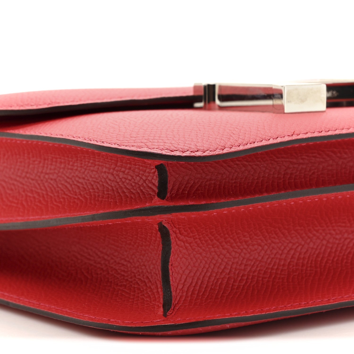 HERMES MINI CONSTANCE 18 ROUGE DE COEUR EPSOM SILVER HARDWARE