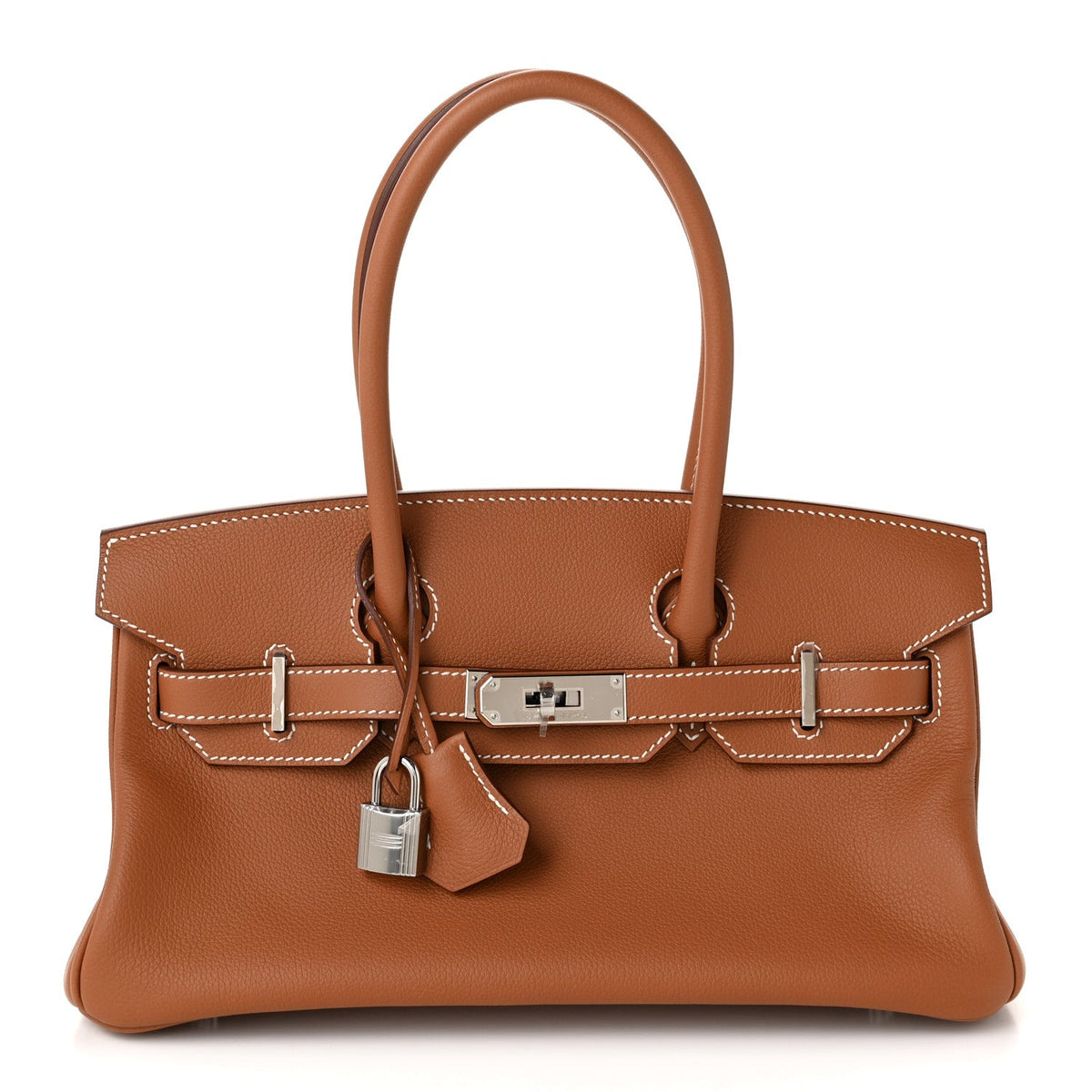 Hermes Shoulder Birkin 29 Gold Evercolor Silver Hardware