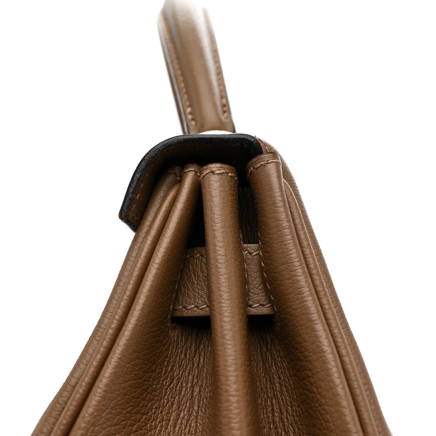 HERMES KELLY 28 RETOURNE BEIGE DE WEIMAR EVERCOLOR SILVER HARDWARE