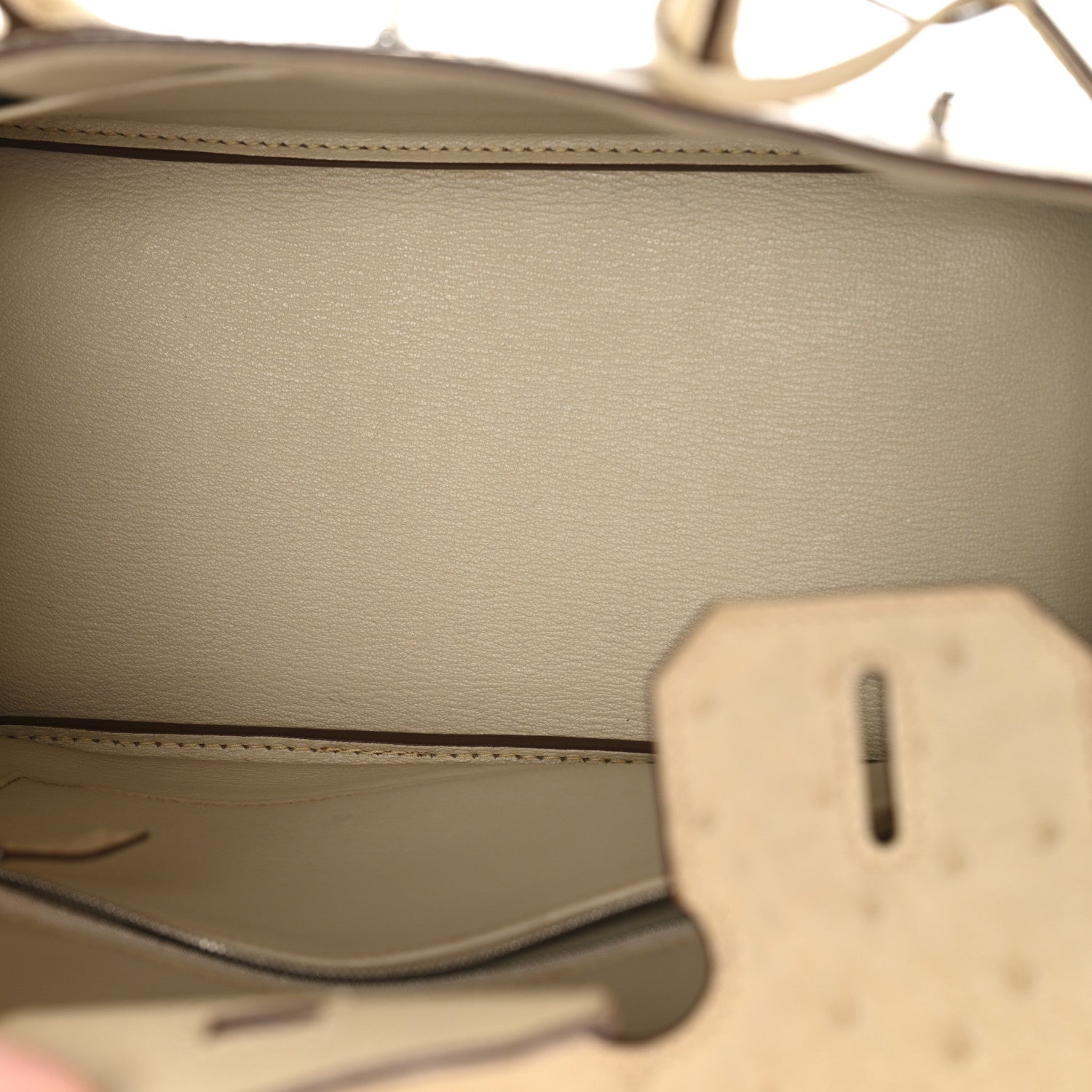 HERMES BIRKIN 30 PARCHEMIN OSTRICH SILVER HARDWARE