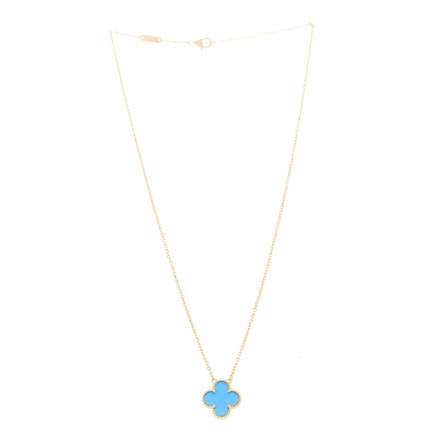 ヴァンクリーフ&アーペル ヴィンテージアルハンブラ ペンダントネックレス ブルーアゲート 18K イエローゴールド VAN CLEEF & ARPELS VINTAGE ALHAMBRA PENDANT NECKLACE BLUE AGATE 18K YELLOW GOLD