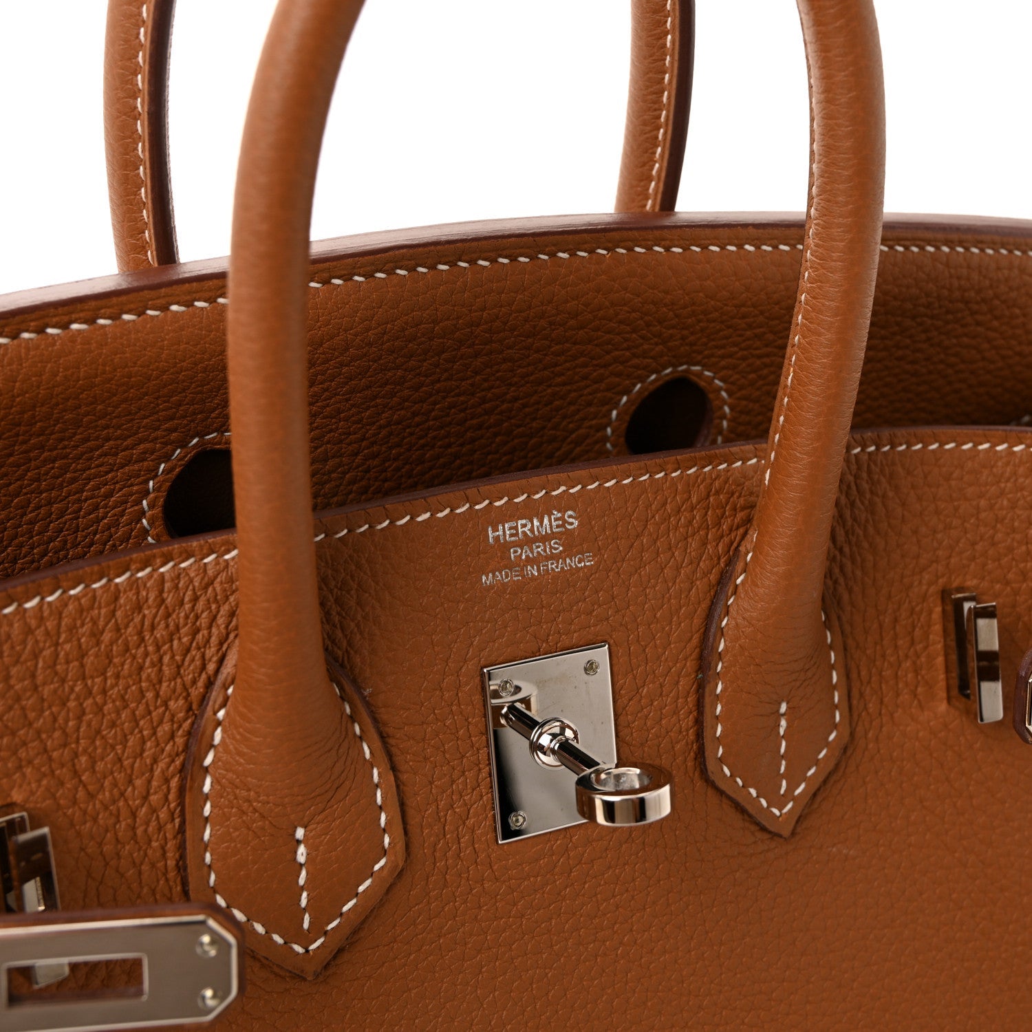 HERMES BIRKIN 25 GOLD TOGO SILVER HARDWARE
