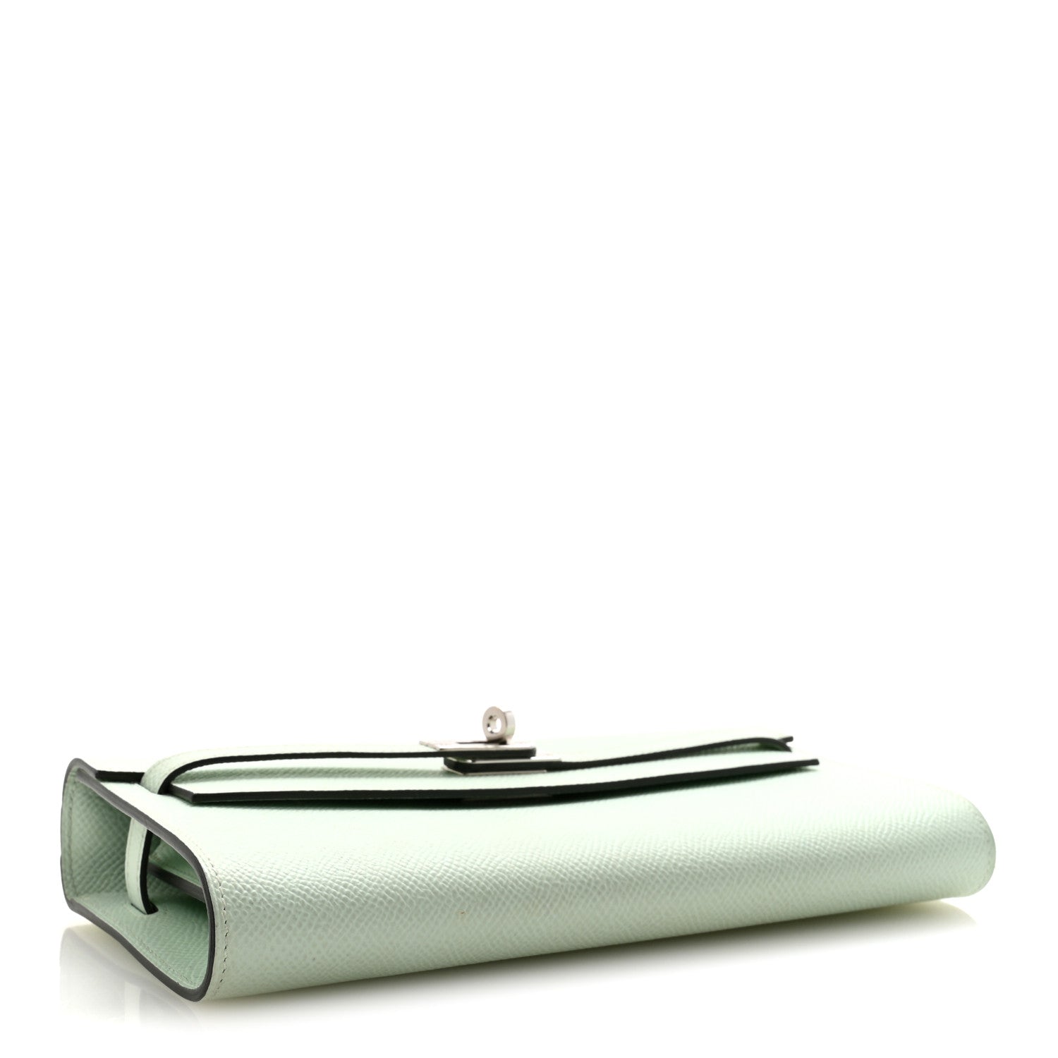 HERMES KELLY TO GO WALLET VERT PEPPERMINT EPSOM SILVER HARDWARE
