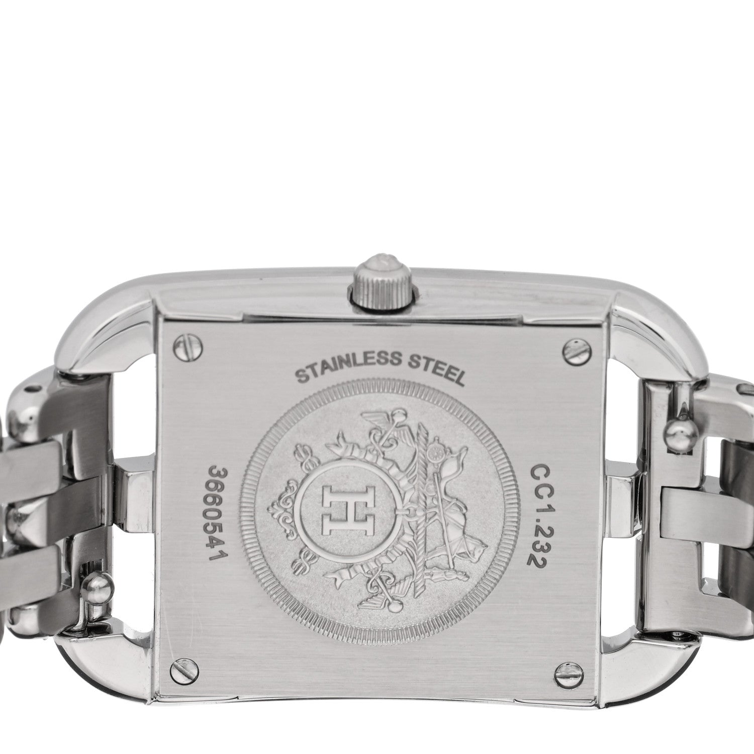 HERMES CAPE CODE QUARTZ WATCH 23mm STAINLESS STEEL DIAMOND BEZEL MOTHER OF PEARL