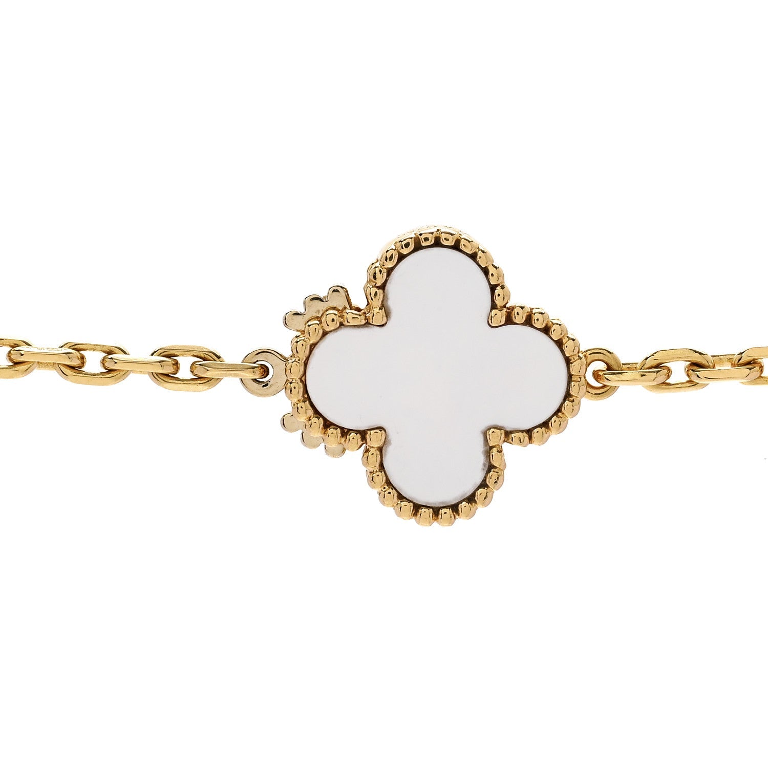 Van Cleef & Arpels 18K Yellow Gold Mother-of-Pearl 16-Motif Magic Alhambra Necklace