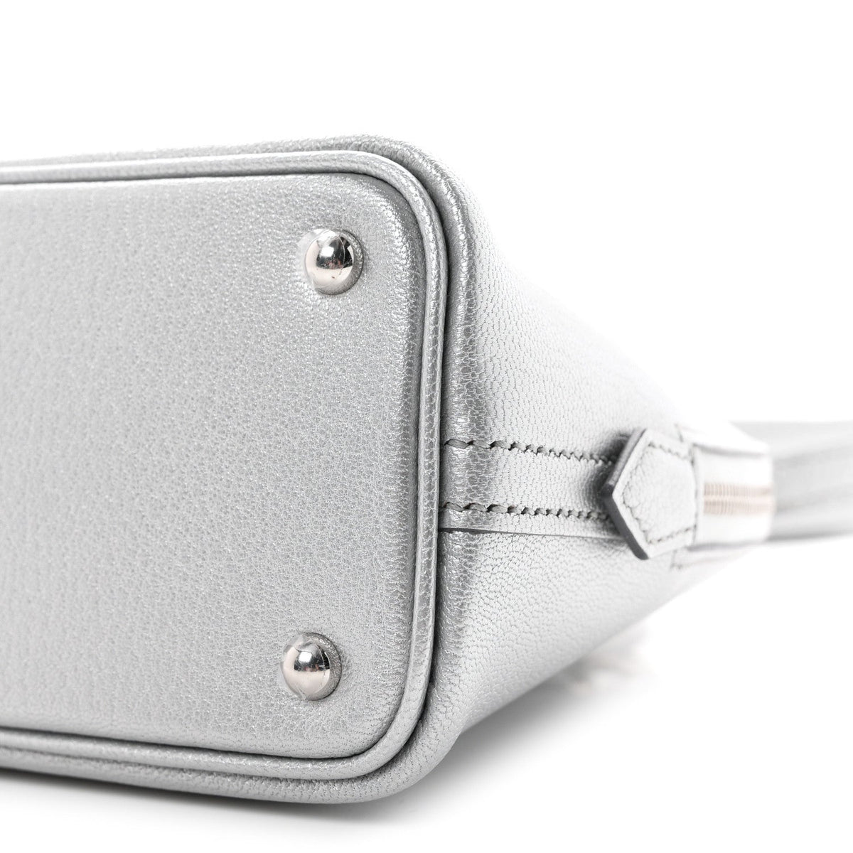 Hermès Mini Bolide 1923 Argent Chèvre Silver Hardware