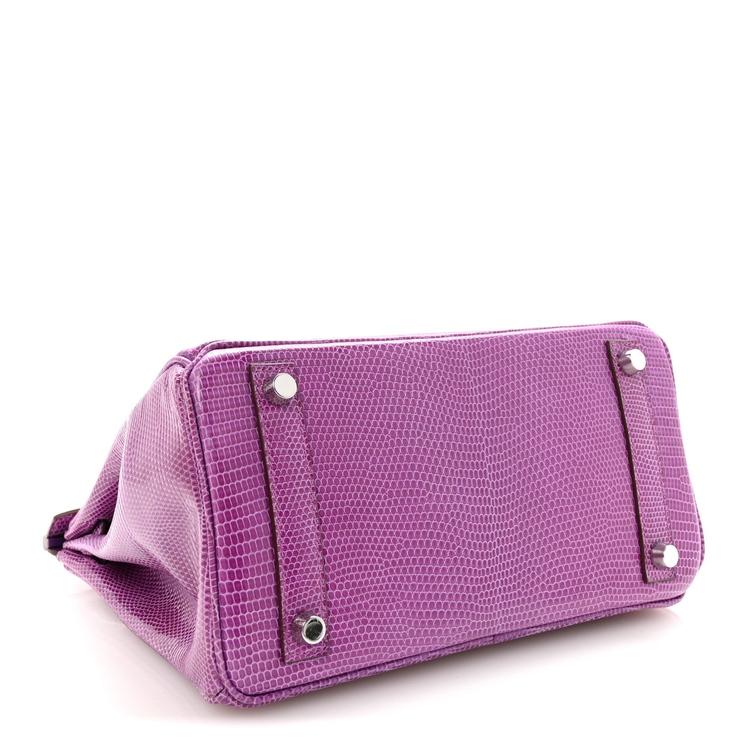 HERMES BIRKIN 25 VIOLET LIZARD SILVER HARDWARE