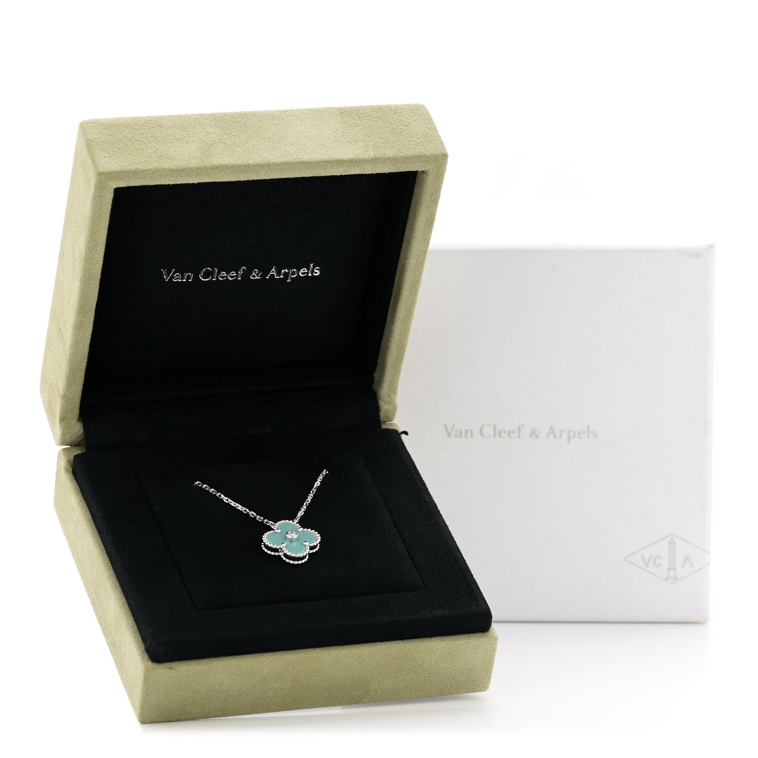 ヴァンクリーフ&アーペル ヴィンテージアルハンブラ ペンダントネックレス ダイヤモンド 18K ホワイトゴールド VAN CLEEF & ARPELS VINTAGE ALHAMBRA PENDANT NECKLACE DIAMOND 18K WHITE GOLD