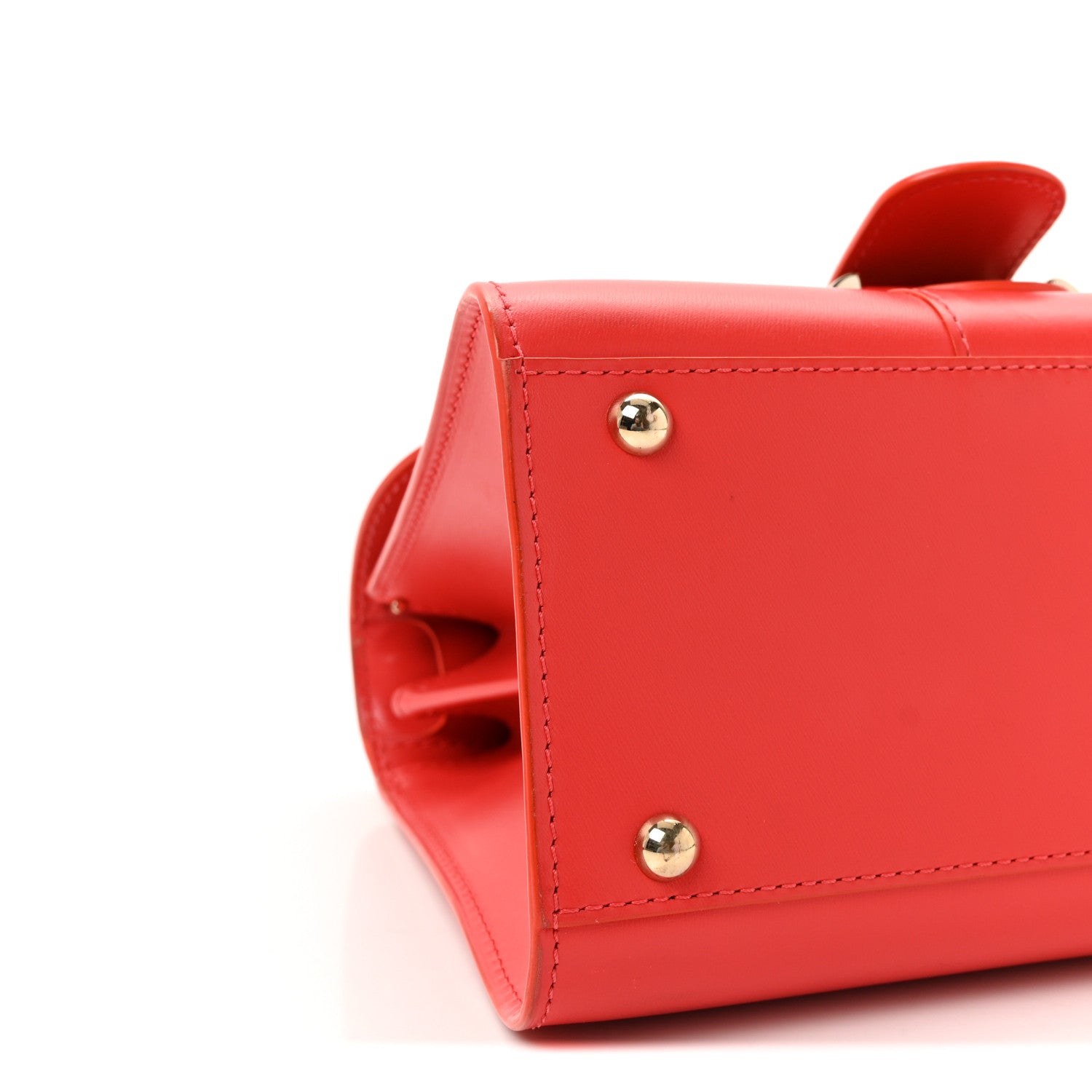 DELVAUX TEMPETE BRILLIANT MINI SHOULDER BAG CORAL BOX CALFSKIN GOLD HARDWARE