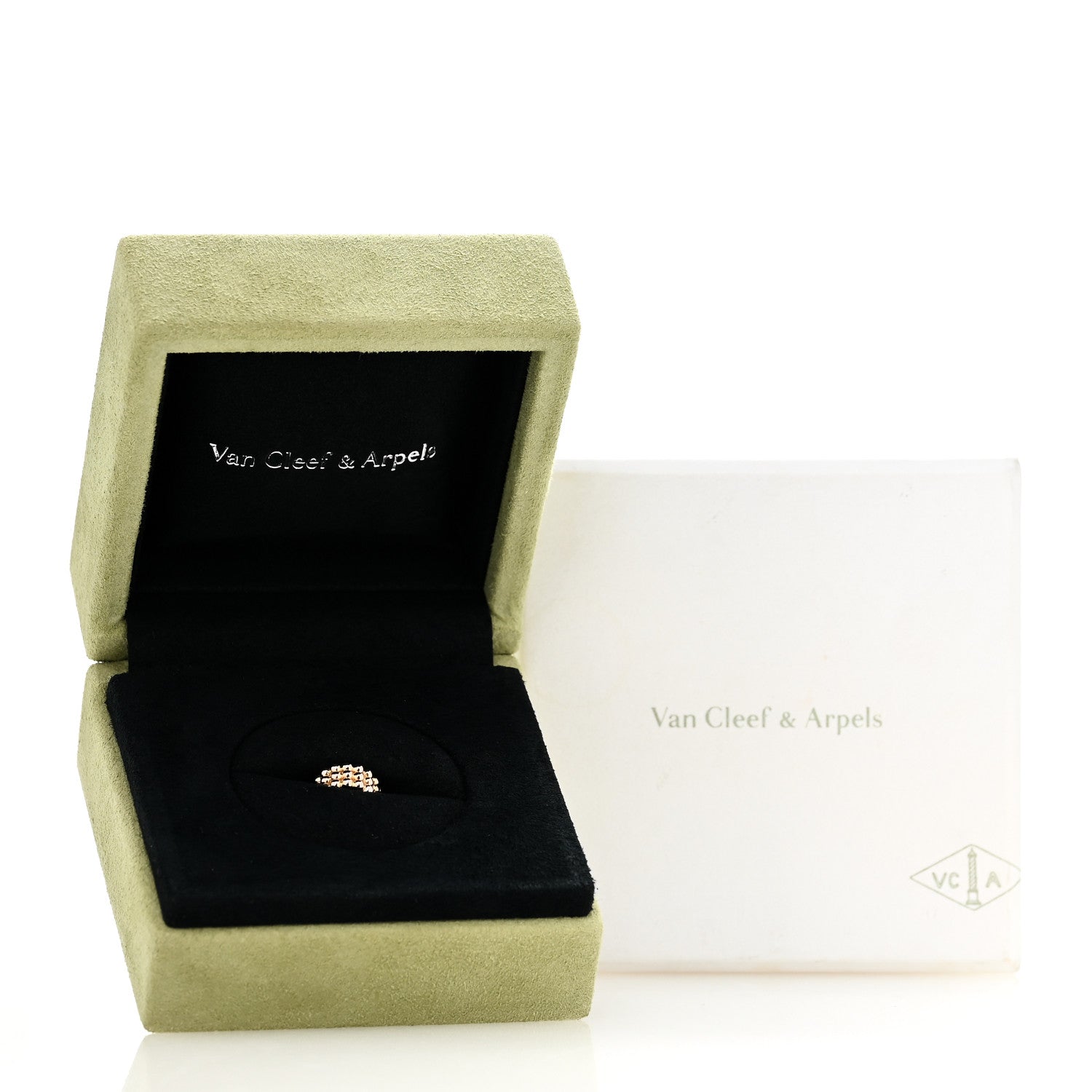 Van Cleef & Arpels 18K Rose Gold Perlée Triple Pendant