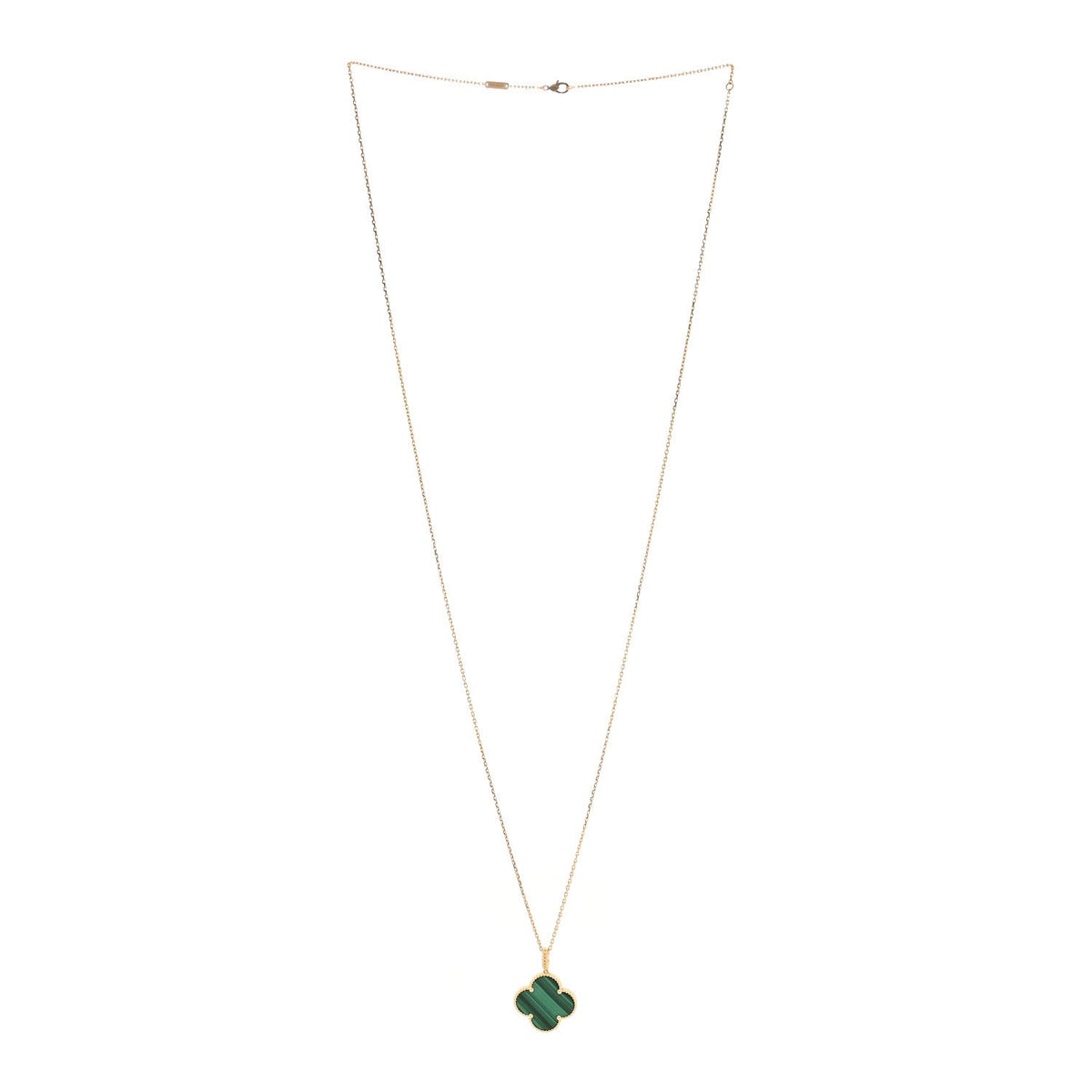 Van Cleef & Arpels Magic Alhambra Pendant Necklace Malachite 18K Yellow Gold