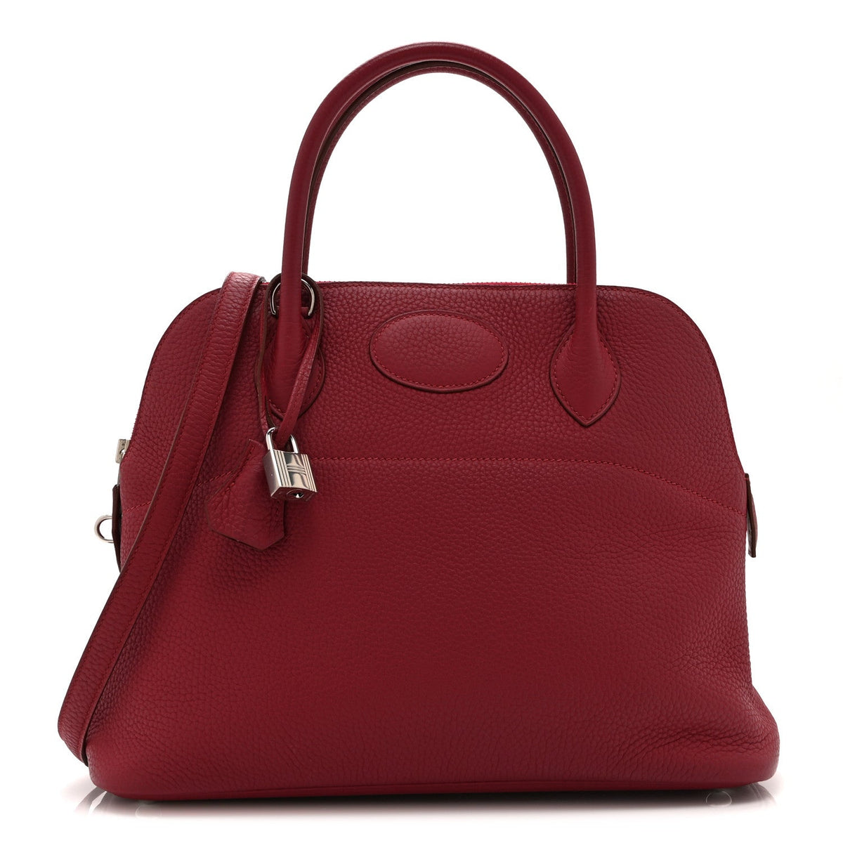 Hermes Bolide 31 Rubis Taurillon Clemence Silver Hardware