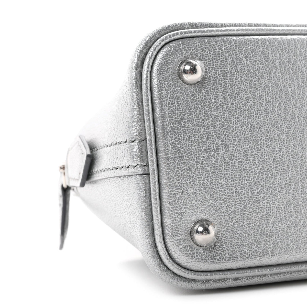 Hermès Mini Bolide 1923 Argent Chèvre Silver Hardware