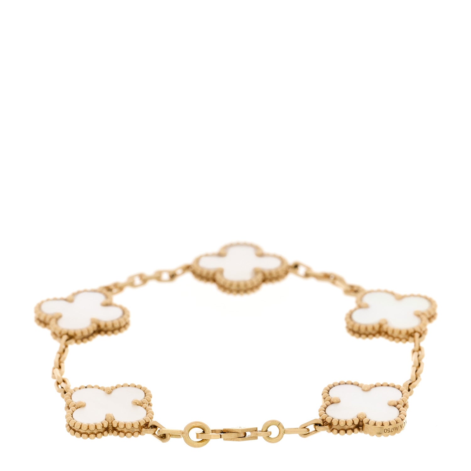 ヴァンクリーフ&アーペル ヴィンテージアルハンブラ 5モチーフ ブレスレット マザーオブパール 18K イエローゴールド VAN CLEEF & ARPELS VINTAGE ALHAMBRA 5 MOTIFS BRACELET MOTHER OF PEARL 18K YELLOW GOLD