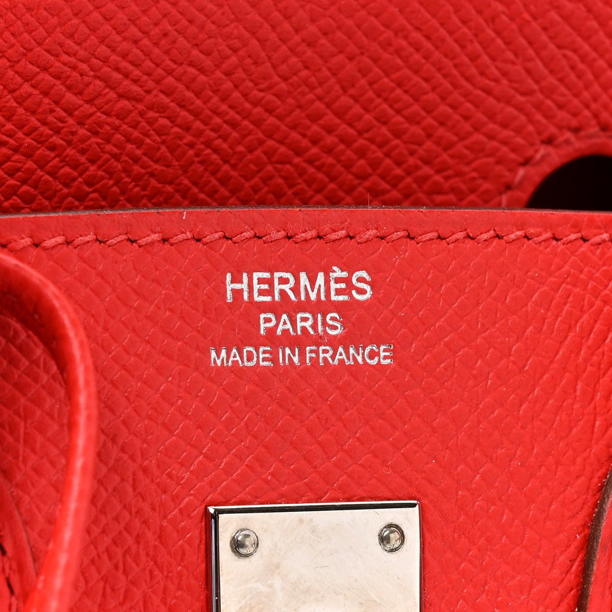 エルメス バーキン 25 外縫い Rouge De Coeur エプソン シルバー金具 HERMES BIRKIN 25 SELLIER ROUGE DE COEUR EPSOM SILVER HARDWARE
